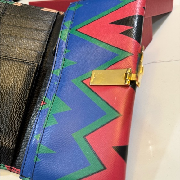 Salvatore Ferragamo Chic Multicolor Chevron Wallet Clutch - Picture 9 of 12